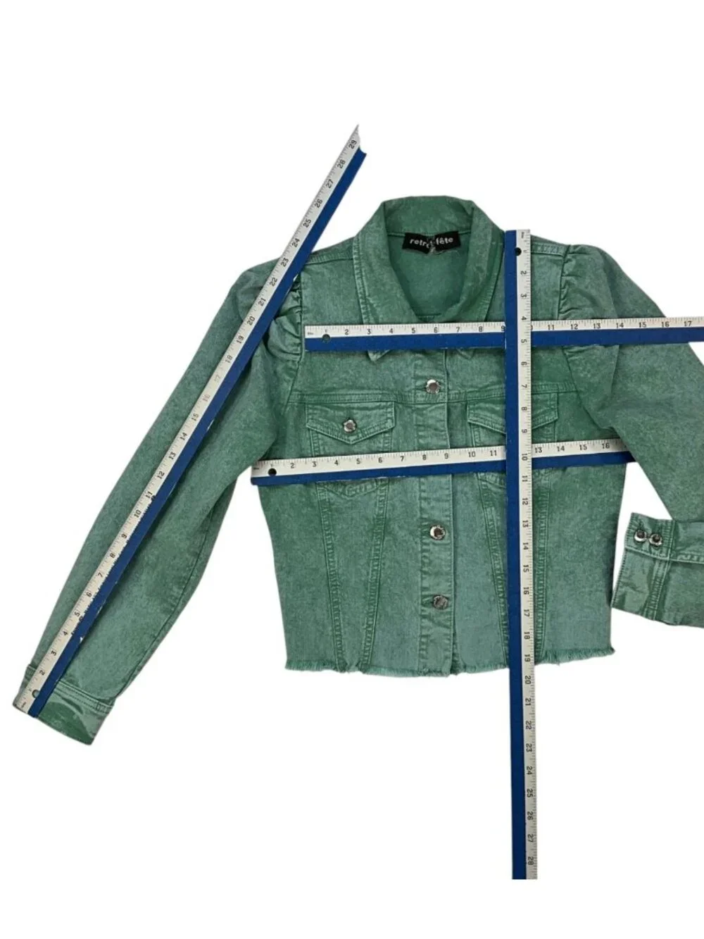 Retrofete Rissa Denim Jacket M Mojito Cropped - Picture 9 of 16